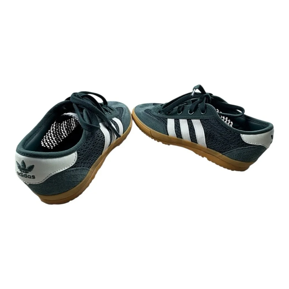 Adidas VL Court Green Mesh Suede Sneakers Women's 6.5‎ Excellent Cond